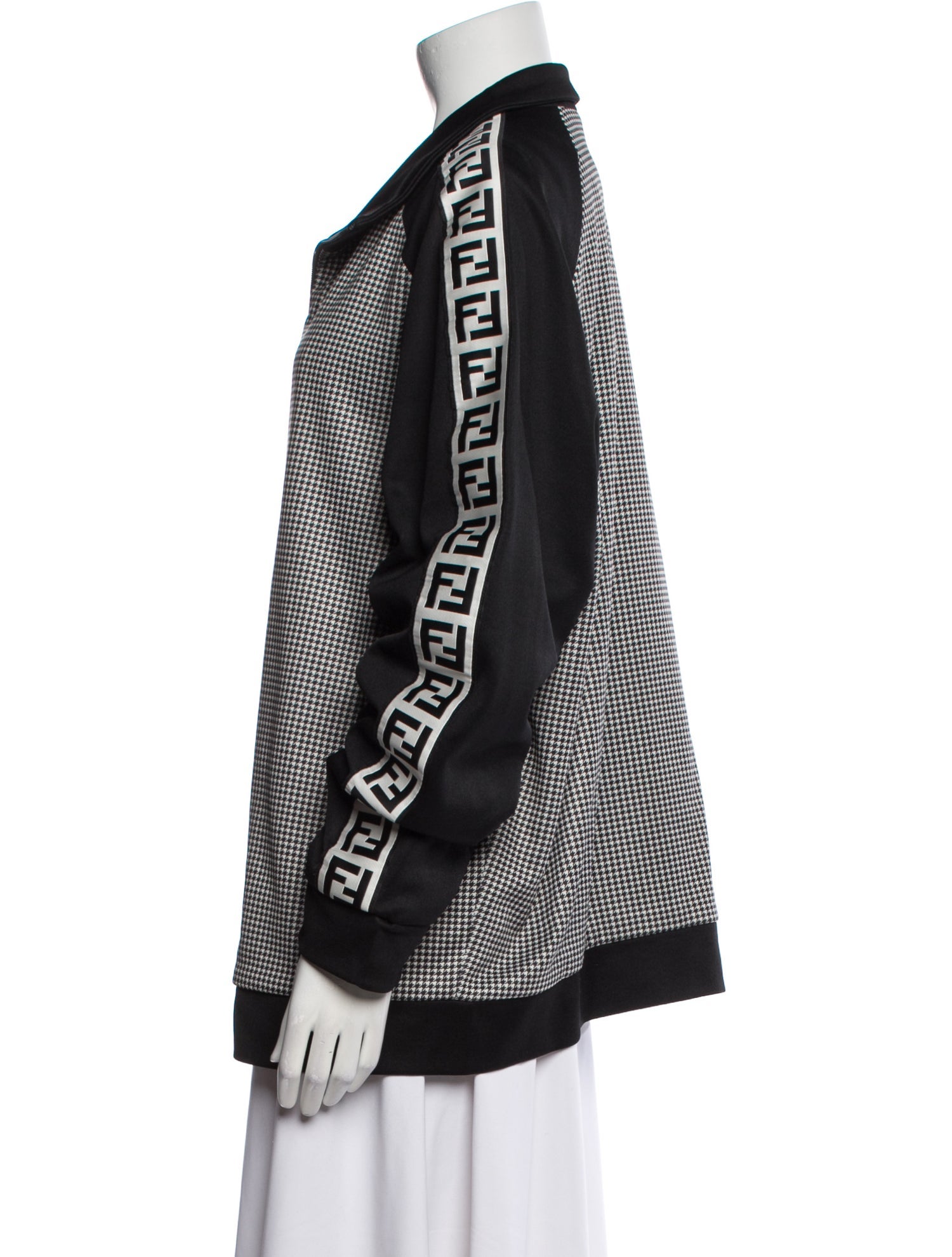 Fendi Houndstooth Print Bomber Jacket