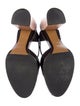 Fendi Patent Leather Lasercut Accents T-Strap Sandals