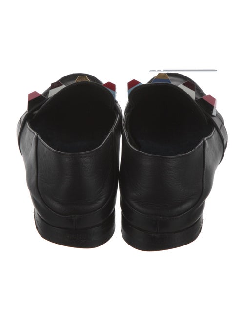 Fendi Leather Studded Accents Loafers