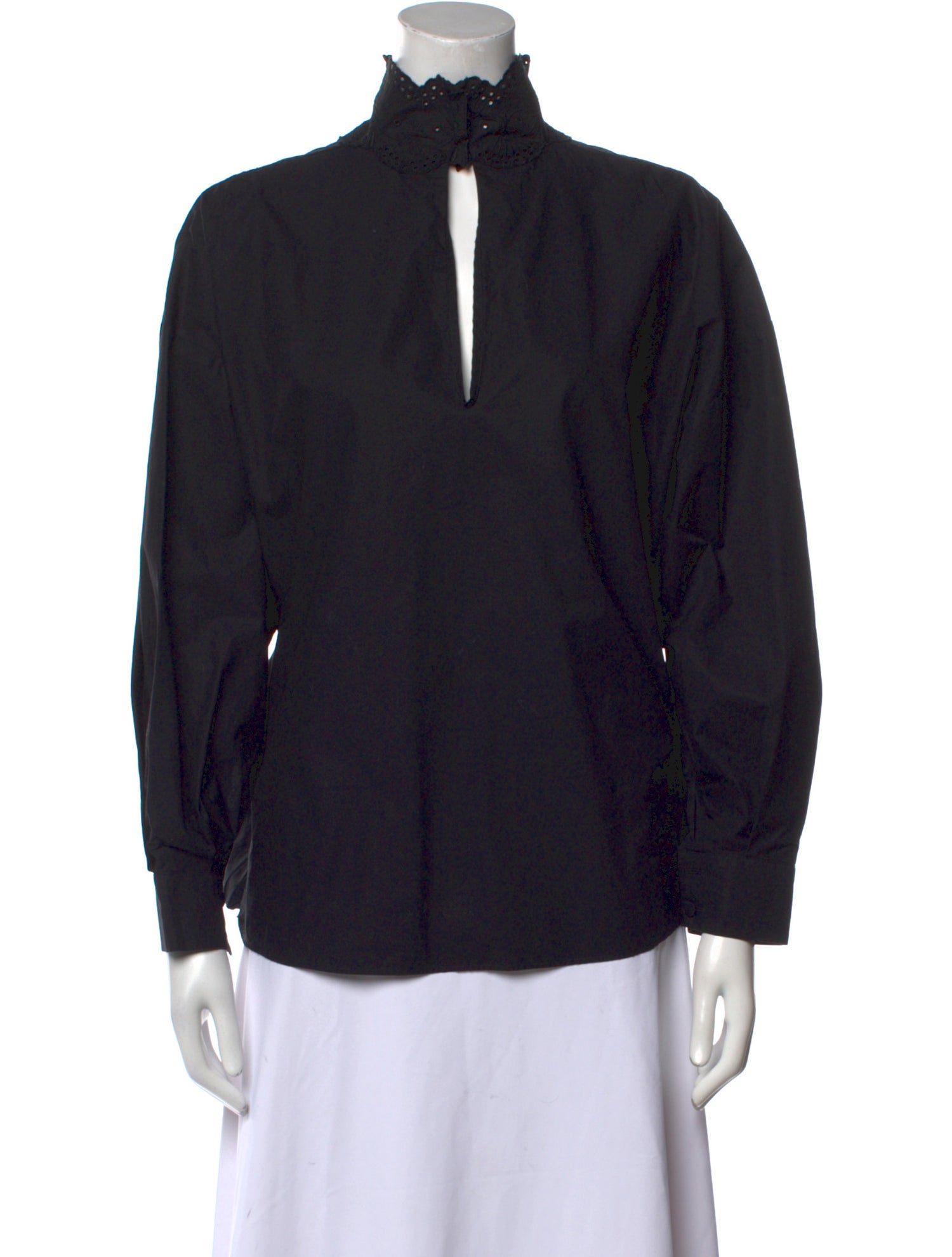 Fendi Mock Neck Long Sleeve Blouse