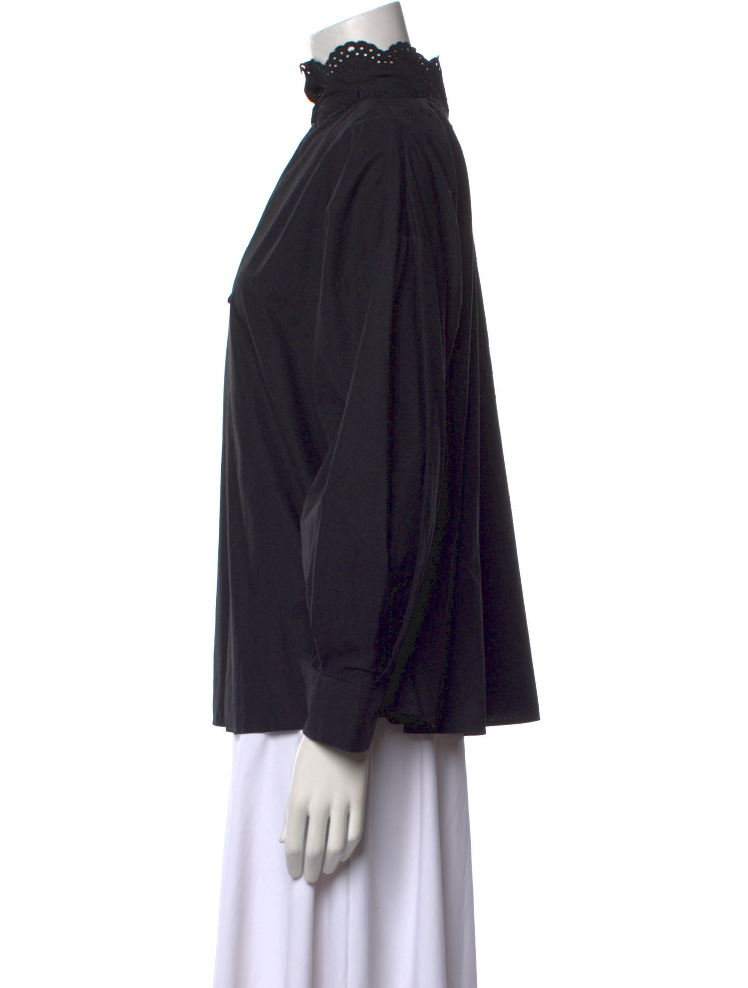 Fendi Mock Neck Long Sleeve Blouse