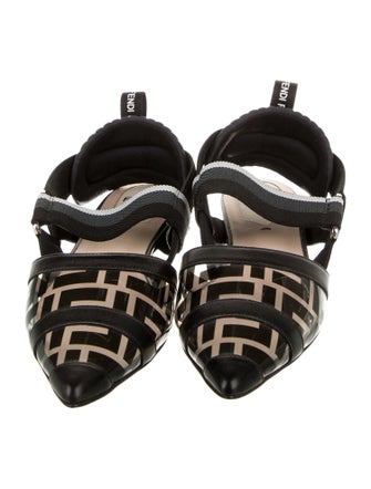 Fendi Zucca FF Logo PVC Slingback Flats