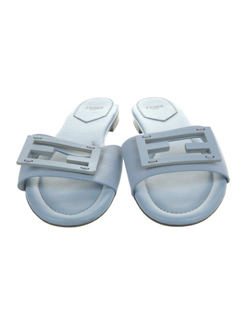 Fendi Zucca FF Logo Leather Slides