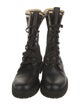 Fendi Zucca FF Logo Leather Combat Boots