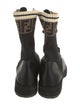 Fendi Zucca FF Logo Leather Combat Boots