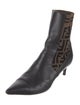 Fendi Zucca FF Logo Leather Sock Boots