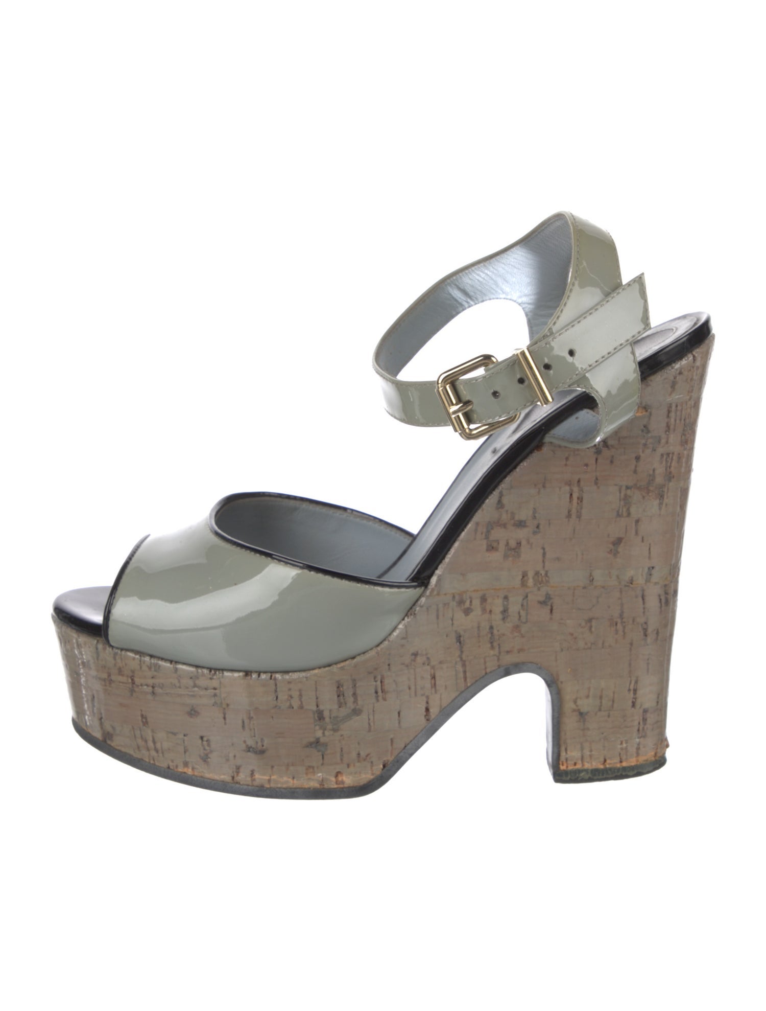 Fendi Patent Leather Slingback Sandals