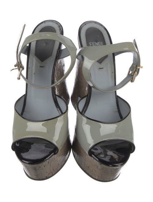 Fendi Patent Leather Slingback Sandals
