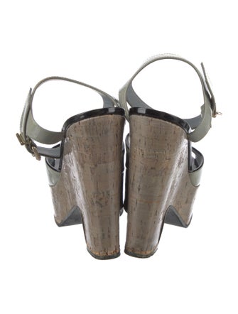 Fendi Patent Leather Slingback Sandals