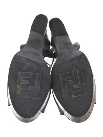 Fendi Patent Leather Slingback Sandals