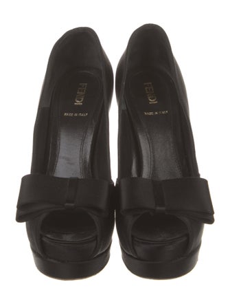 Fendi Satin Bow Accents Pumps