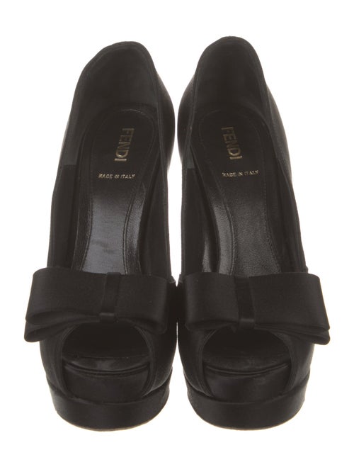 Fendi Satin Bow Accents Pumps