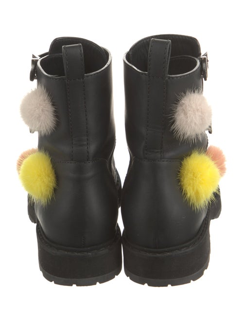 Fendi Leather Colorblock Pattern Combat Boots
