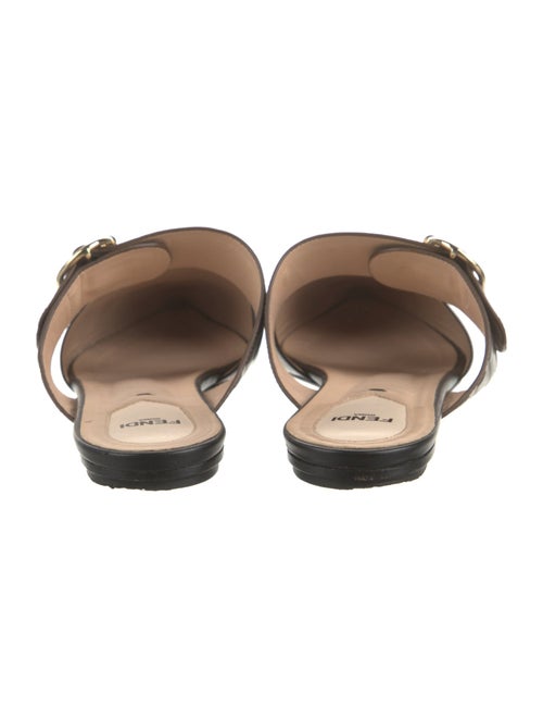 Fendi Zucca FF Logo Leather Mules