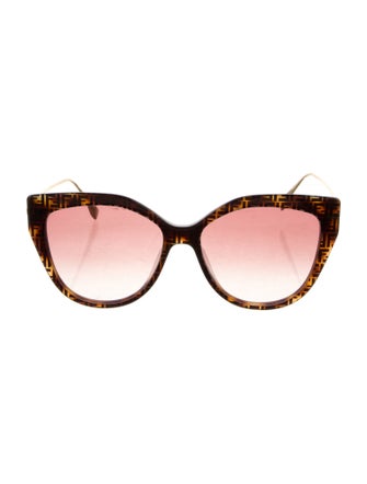 Fendi Zucchino FF Logo Cat-Eye Sunglasses