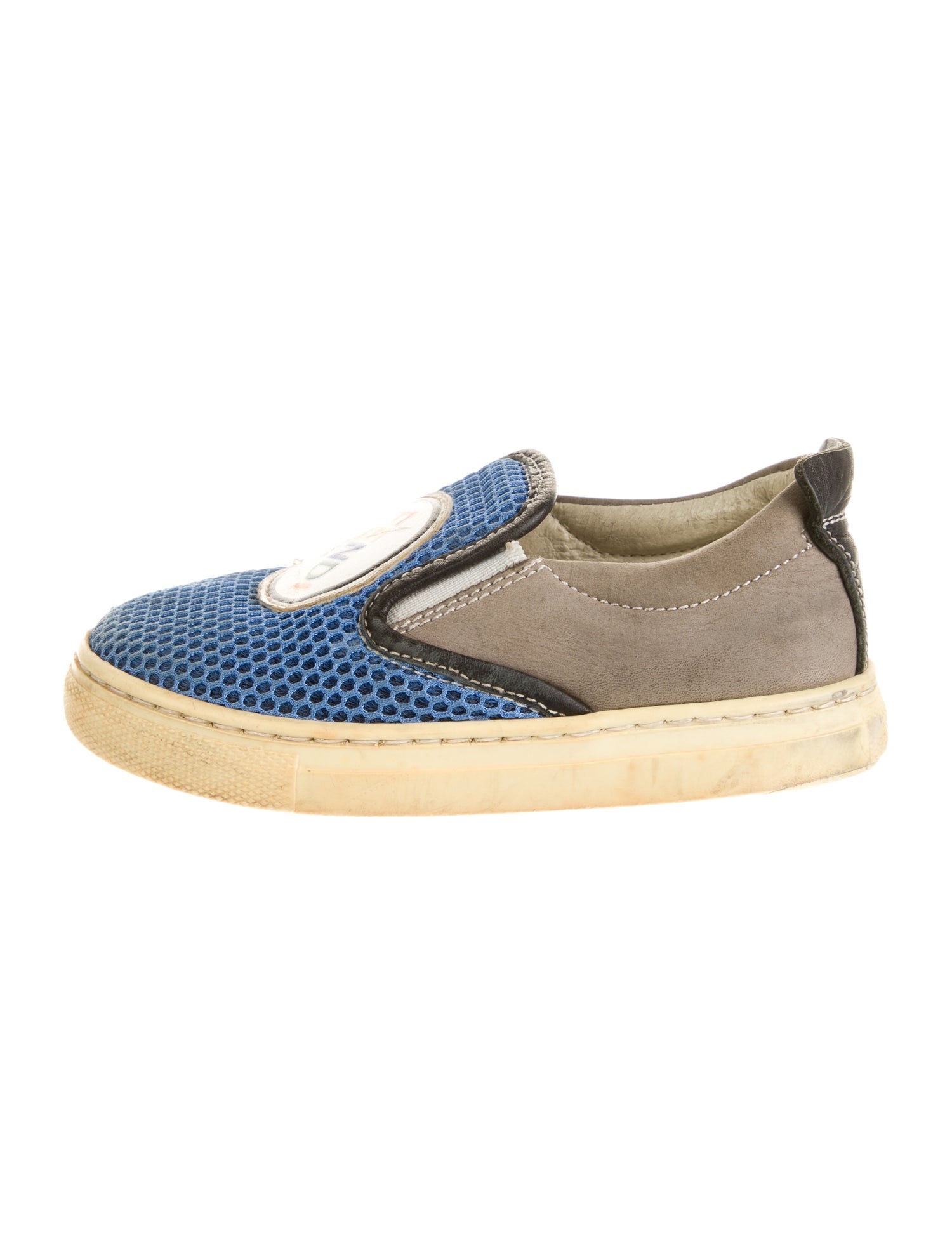 Fendi toddler boys' blue multicolored shoes