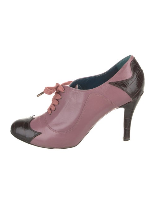 Fendi Leather Colorblock Pattern Pumps