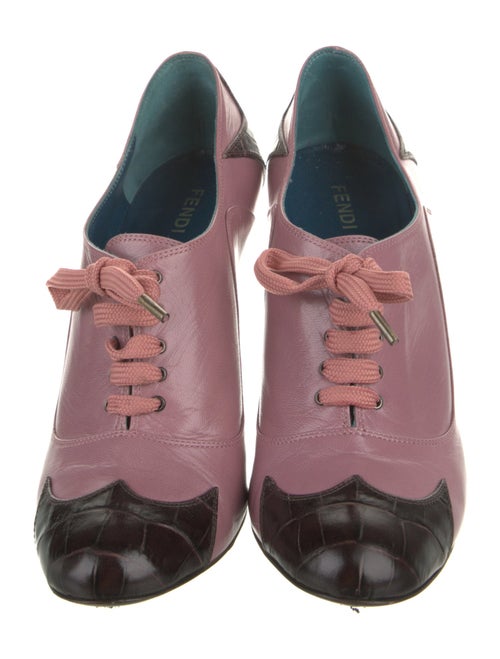 Fendi Leather Colorblock Pattern Pumps