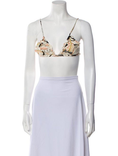 Fendi Printed V-Neck Crop Top