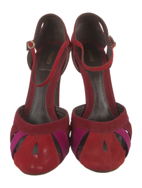 Fendi Suede Cutout Accent D'Orsay Pumps