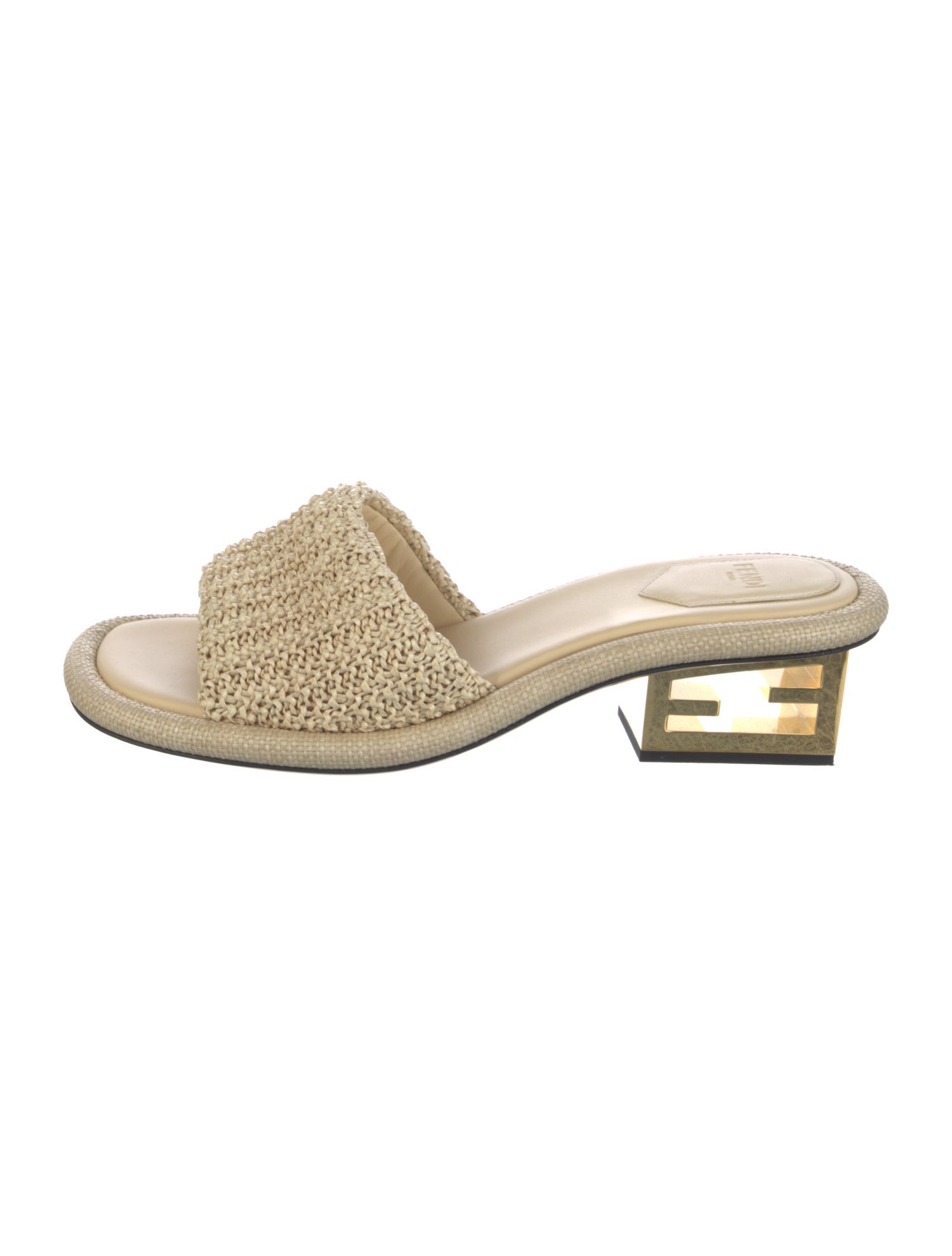 Fendi Raffia Slides