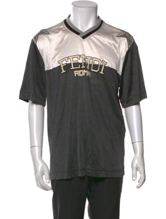 Fendi Graphic Print V-Neck Jersey
