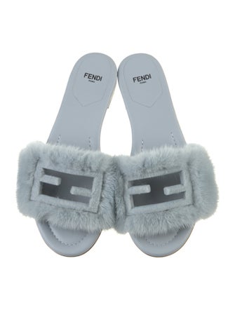 Fendi Baguette Zucca FF Logo Slides