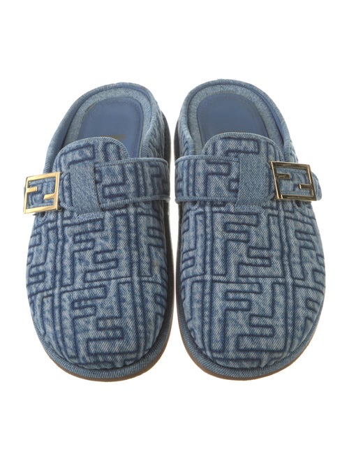 Fendi Denim Printed Mules