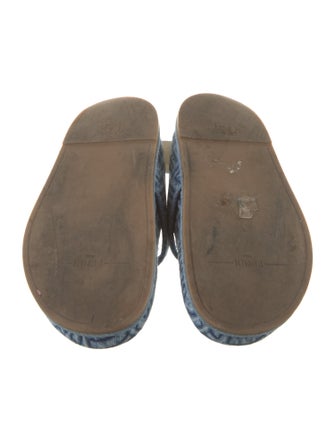 Fendi Denim Printed Mules