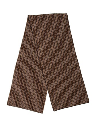 Fendi Wool Zucca FF Logo Scarf