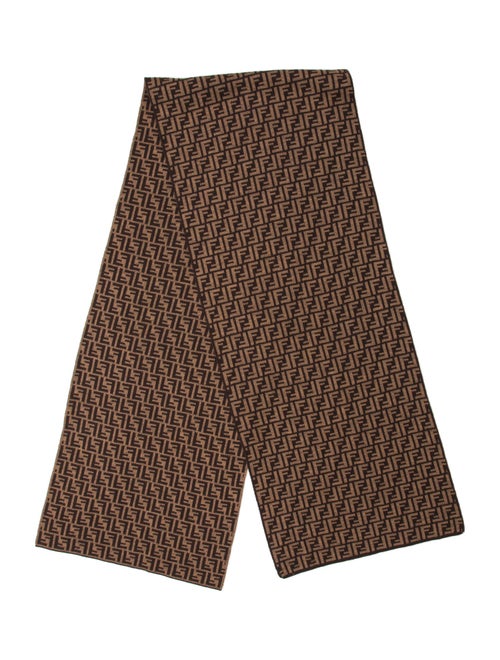 Fendi Wool Zucca FF Logo Scarf