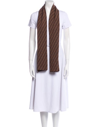 Fendi Wool Zucca FF Logo Scarf
