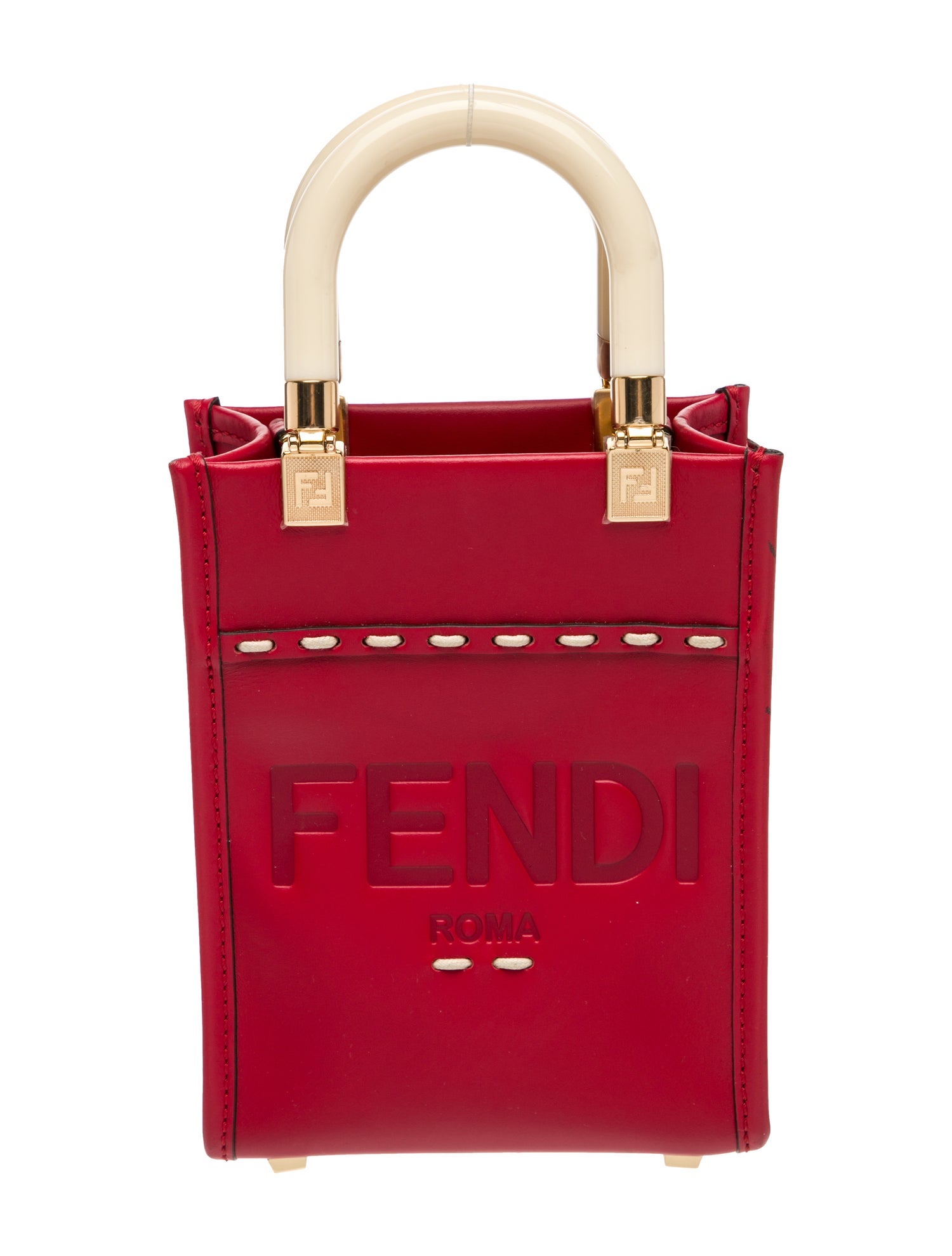 Fendi Leather Sunshine Shopper Mini