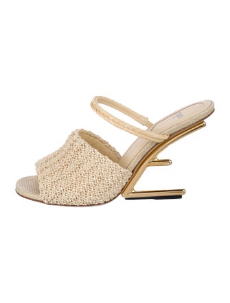Fendi Raffia Slides
