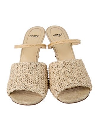 Fendi Raffia Slides