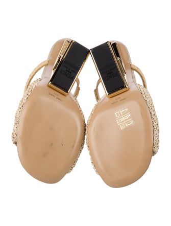Fendi Raffia Slides