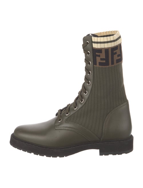 Fendi Rockoko Zucca FF Logo Combat Boots