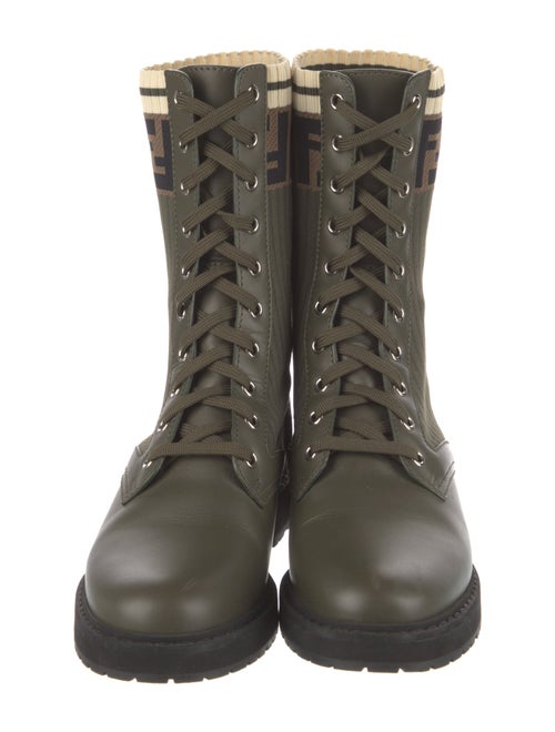 Fendi Rockoko Zucca FF Logo Combat Boots