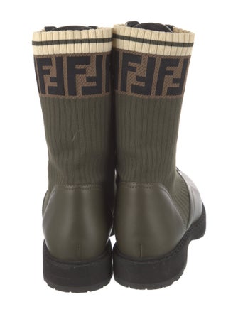 Fendi Rockoko Zucca FF Logo Combat Boots