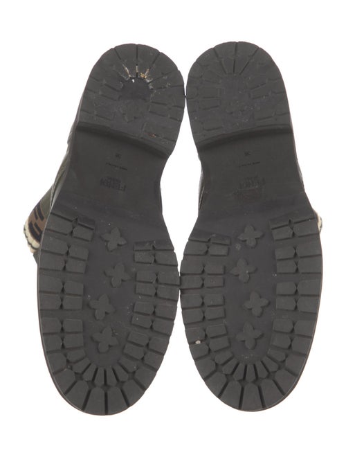 Fendi Rockoko Zucca FF Logo Combat Boots