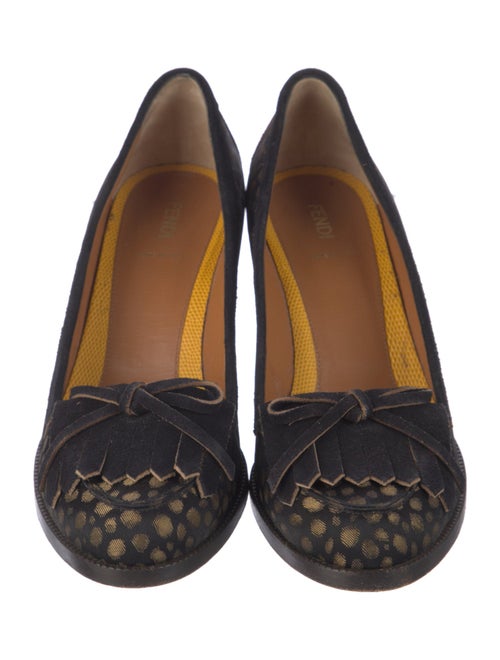 Fendi Printed Fringe Trim Accent Pumps