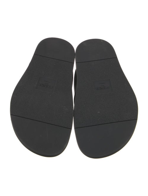 Fendi Zucca FF Logo Leather Slides