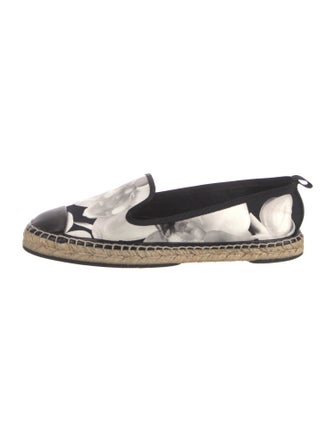 Fendi Satin Floral Print Espadrilles