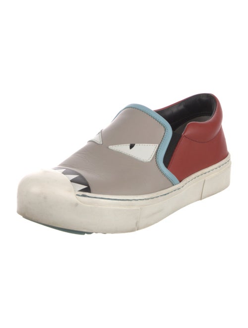 Fendi Leather Colorblock Pattern Sneakers