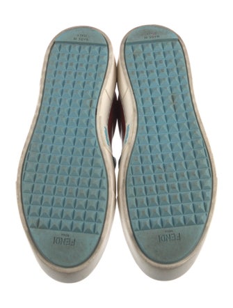 Fendi Leather Colorblock Pattern Sneakers