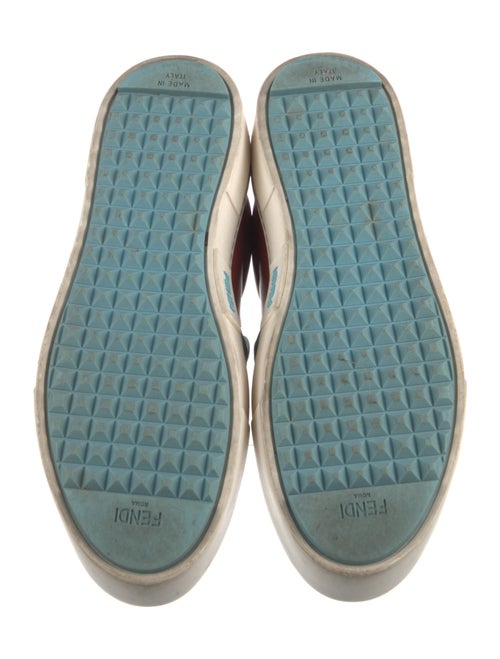 Fendi Leather Colorblock Pattern Sneakers