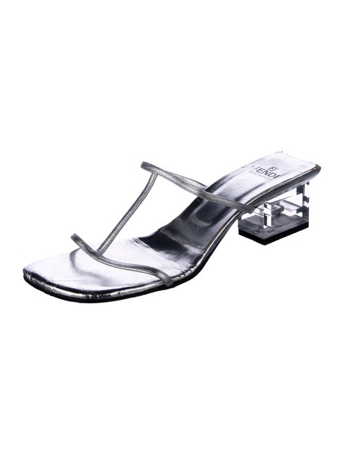 Fendi Leather T-Strap Sandals