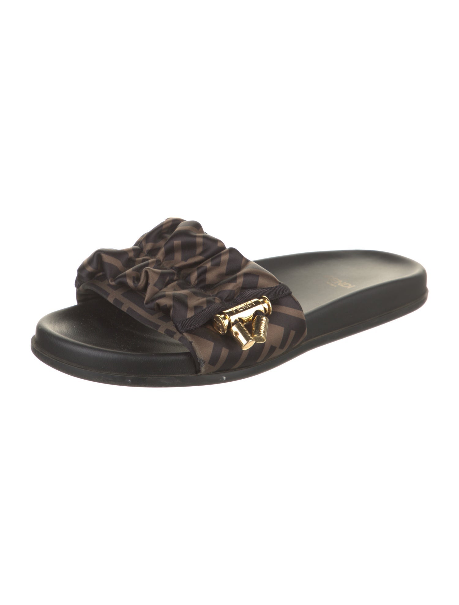 Fendi Zucca FF Logo Printed Slides