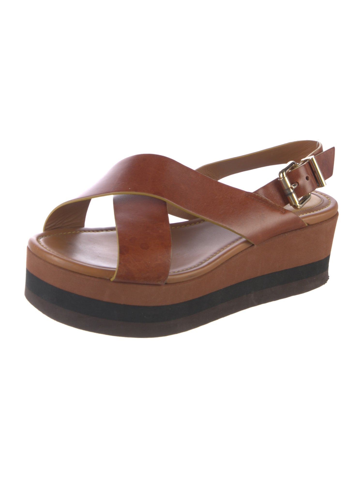 Fendi Leather Slingback Sandals