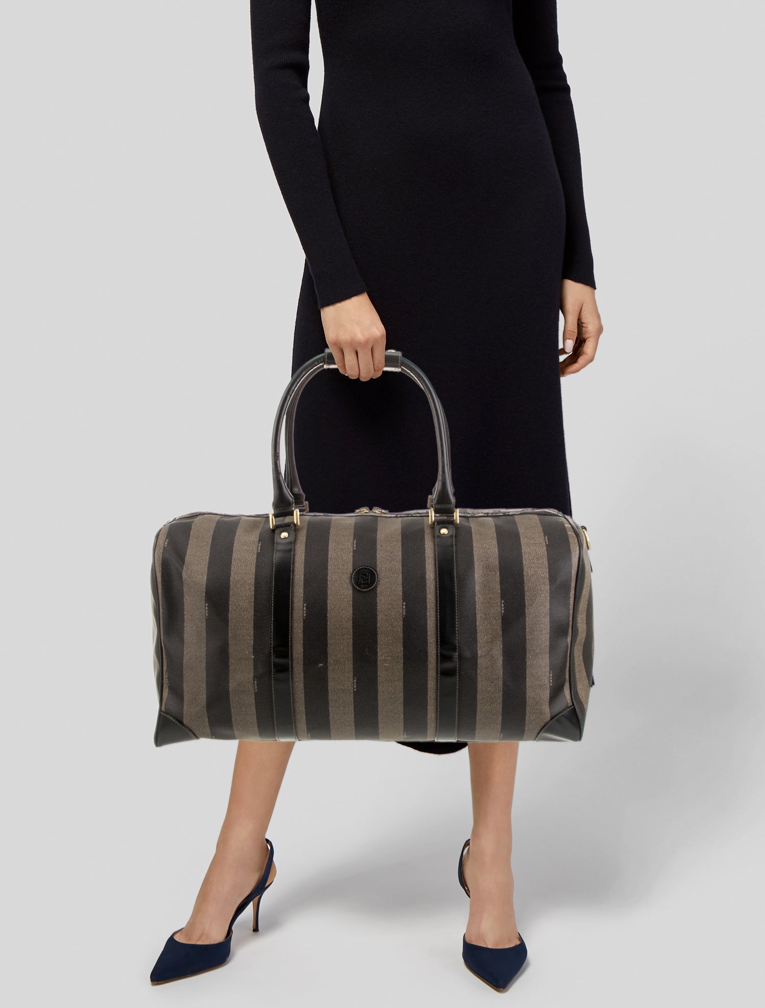 Fendi Pequin Weekender Bag Vintage